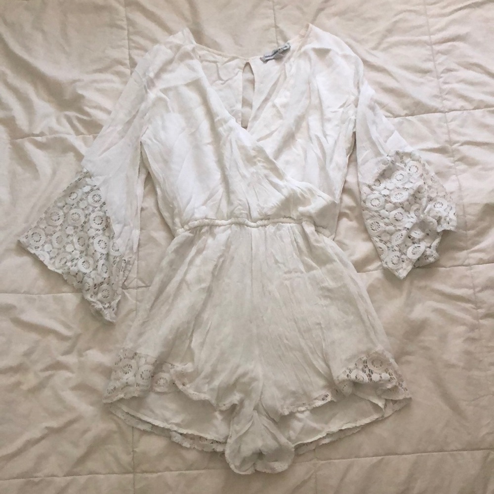 abercrombie&fitch white romper